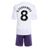 Manchester United Bruno Fernandes #8 Bortedraktsett Barn 2025-26 Kortermet (+ Korte bukser)